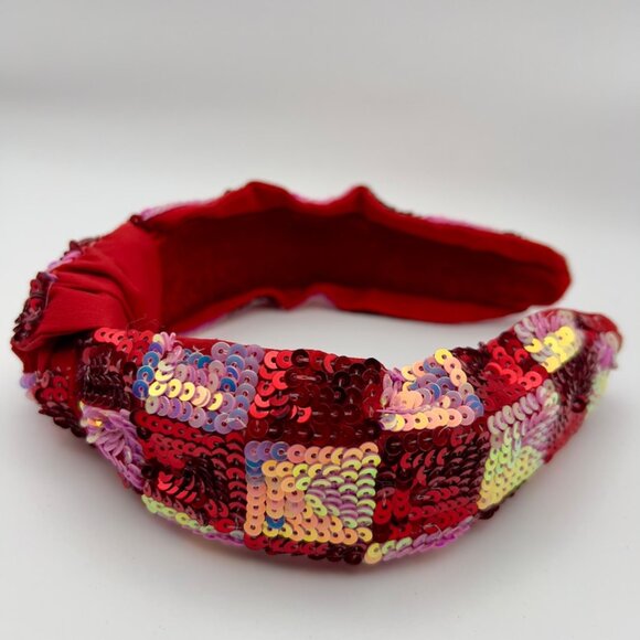 Valentine's Day Red Sequin knotted Sequin Headbands Gift for her - Picture 1 of 4